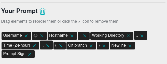 drag and drop your prompt components